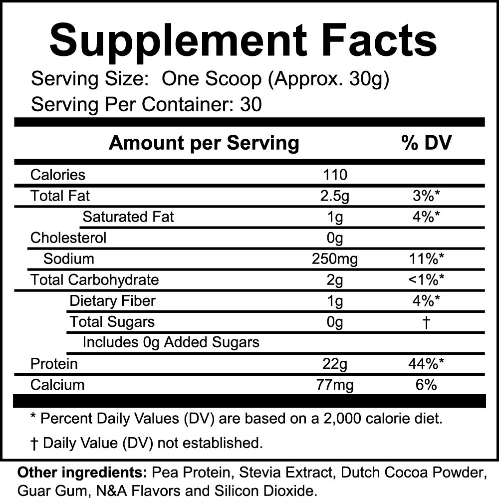 Vegan Pea Protein Powder (Chocolate Flavour)